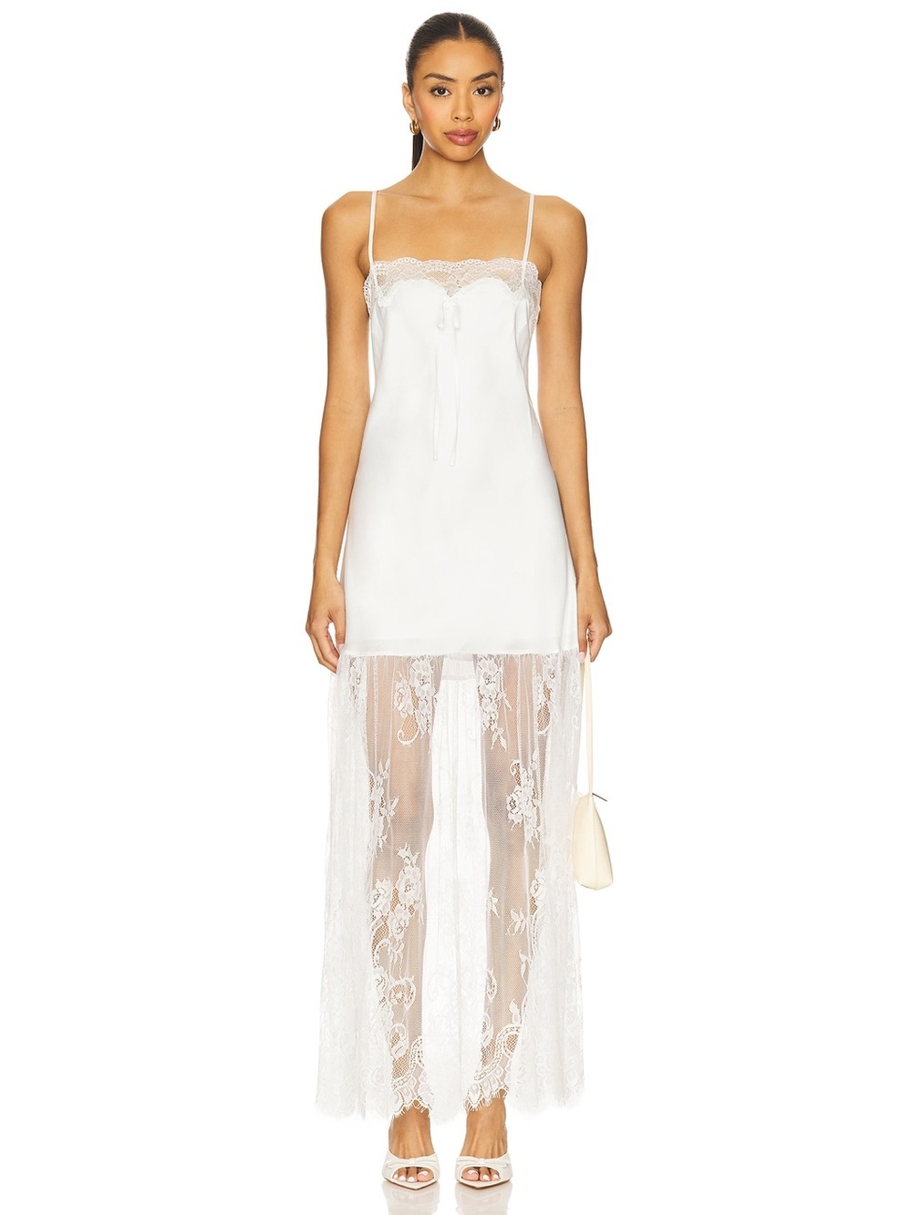 Show Me Your Mumu Celine Maxi Dress size Large L white ivory lace